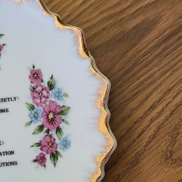 Vintage Guest Rules Plate Made in Japan Ceramic Gold Trim - Picture 3 of 7